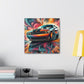 Vintage Dodge Challenger Wall Art, Handmade Car Canva Painting, Automotive Decor, Collector's Item, Must-Have for Car Enthusiasts, Home Decor