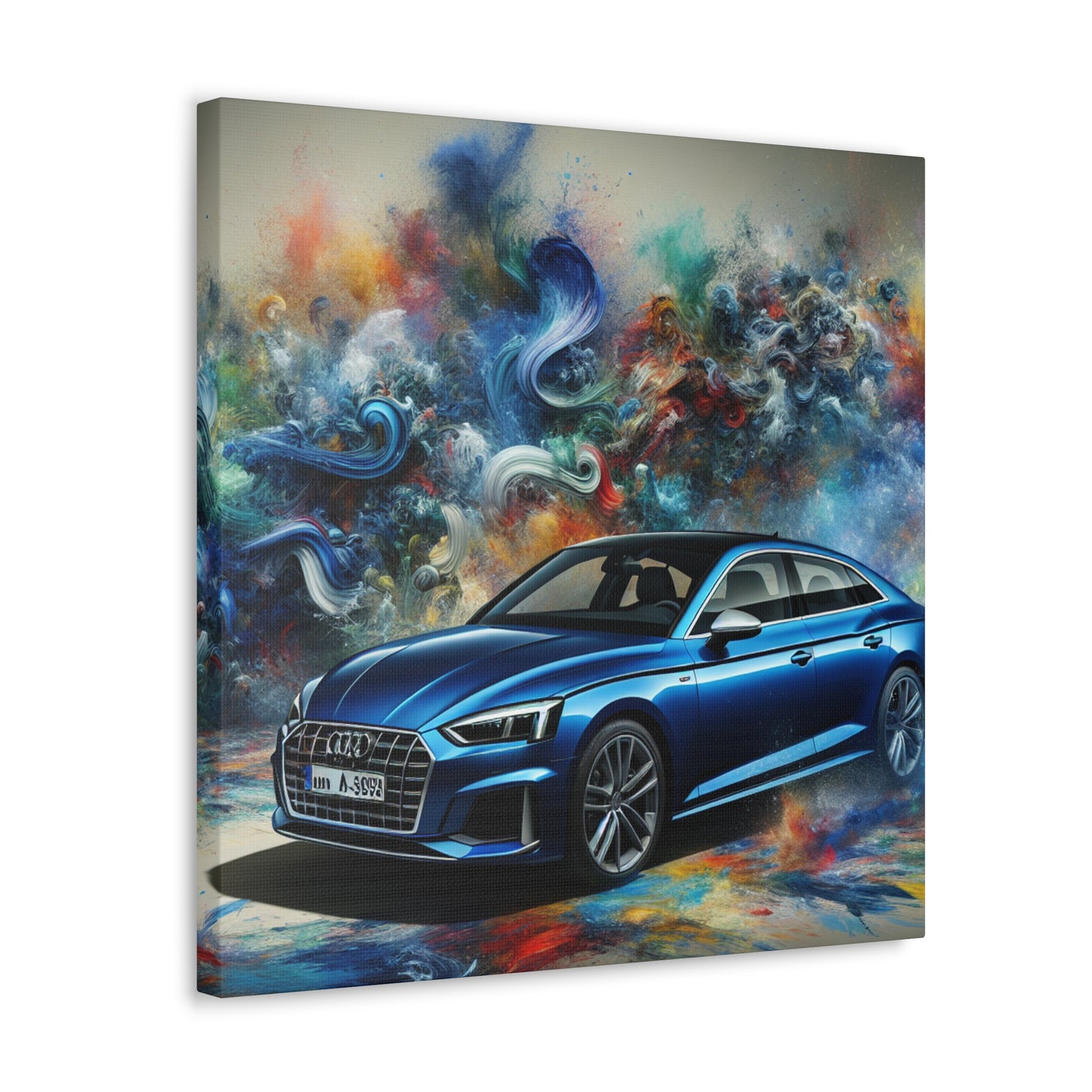 Audi A5 Canva Wall Art, Original Handmade Painting, Auto Enthusiasts Decor, Contemporary Luxury Vehicle, Car Lover Gift