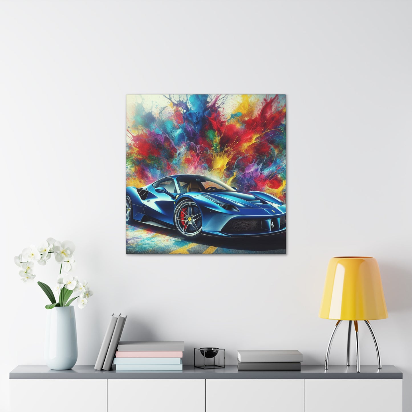 Luxury Ferrari Canva Painting - Unique Classic Car Artwork, Premium Wall Decor for Car Enthusiast, Exclusive Gift, Racing and Auto Lovers