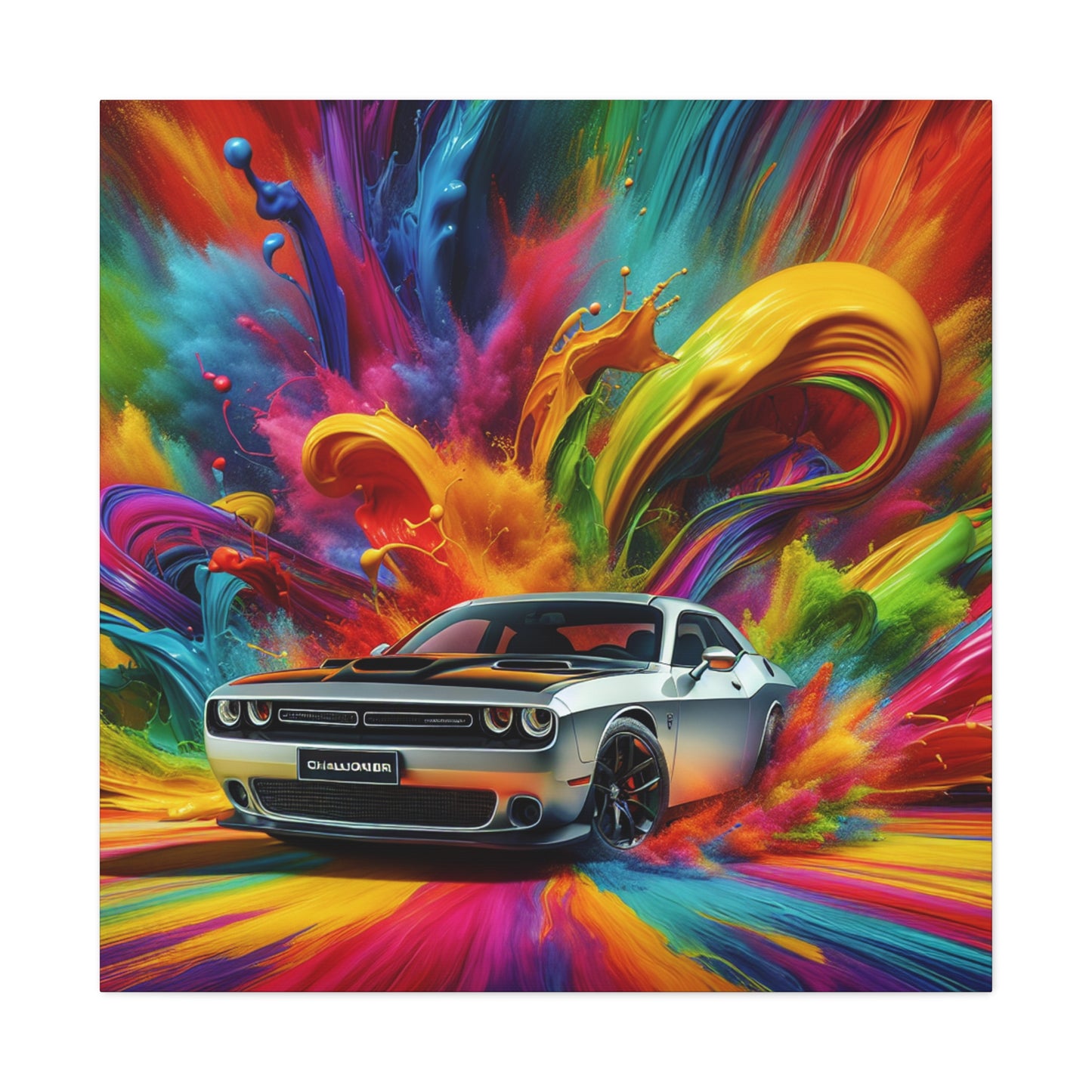 Dodge Challenger Wall Decor, Premium Quality Canvas Painting, Car Enthusiasts Gift, High Resolution Muscle Car Artwork, Home Decoration