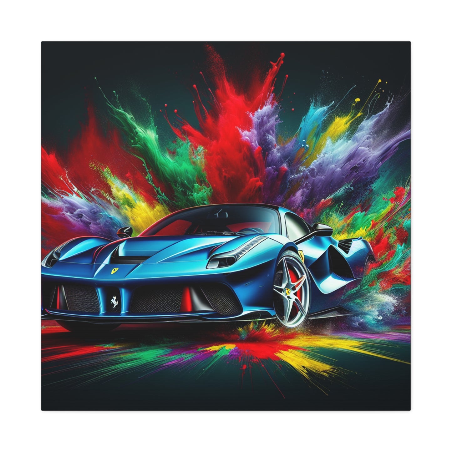 Ferrari Wall Art Canva Painting - Stunning Red Car Print, Luxury Sports Auto Bedroom Decor, Collector's Artwork for Car Enthusiasts