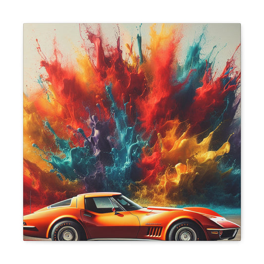 Chevrolet Corvette Canva Painting - Luxury Car Art, Wall Decor - Gift for Car Enthusiast, Perfect for Man Cave or Garage