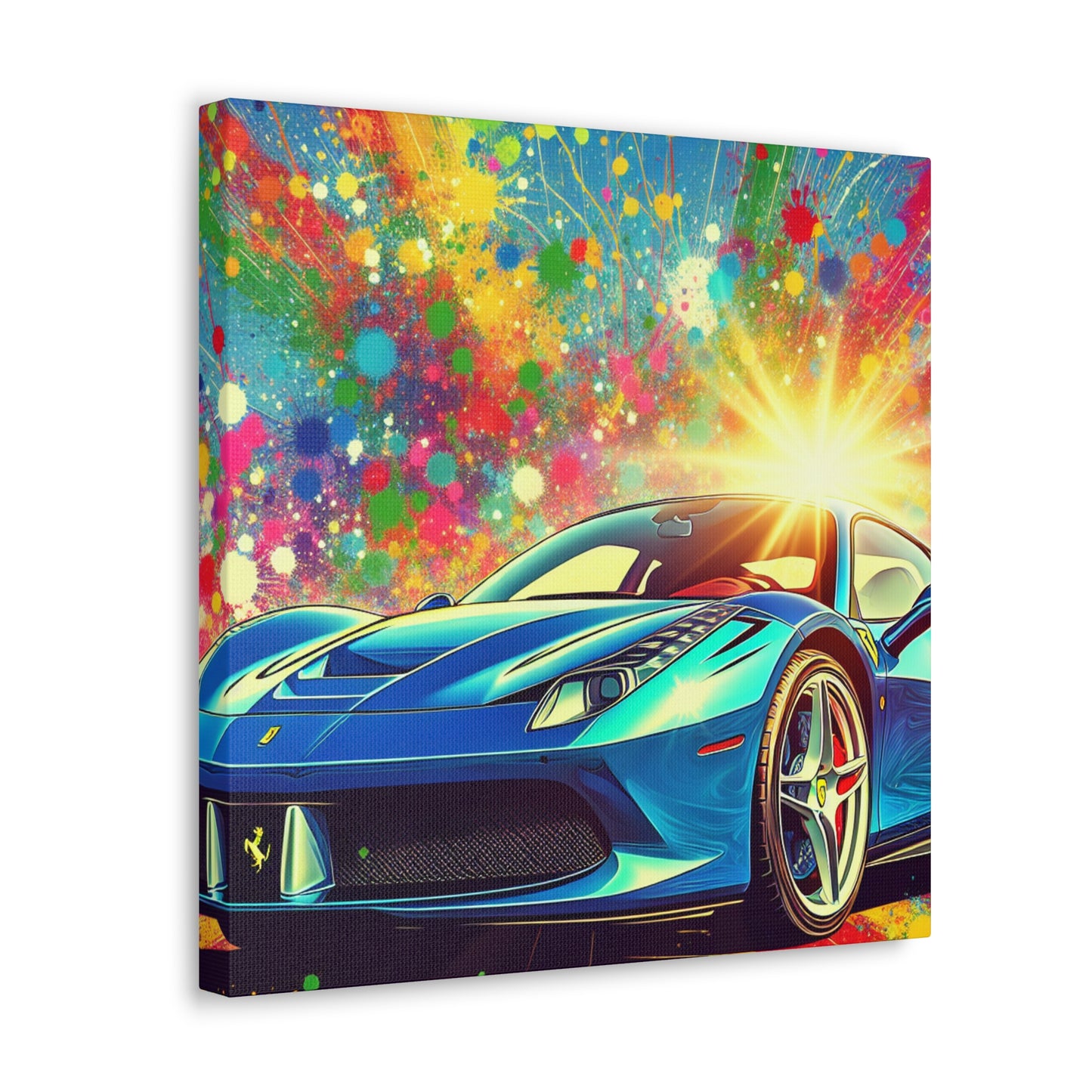 Ferrari Wall Art Canvas - Luxury Car Painting, Perfect for Man Cave, Garage Decor, Automotive Enthusiast Gift, High Quality Print