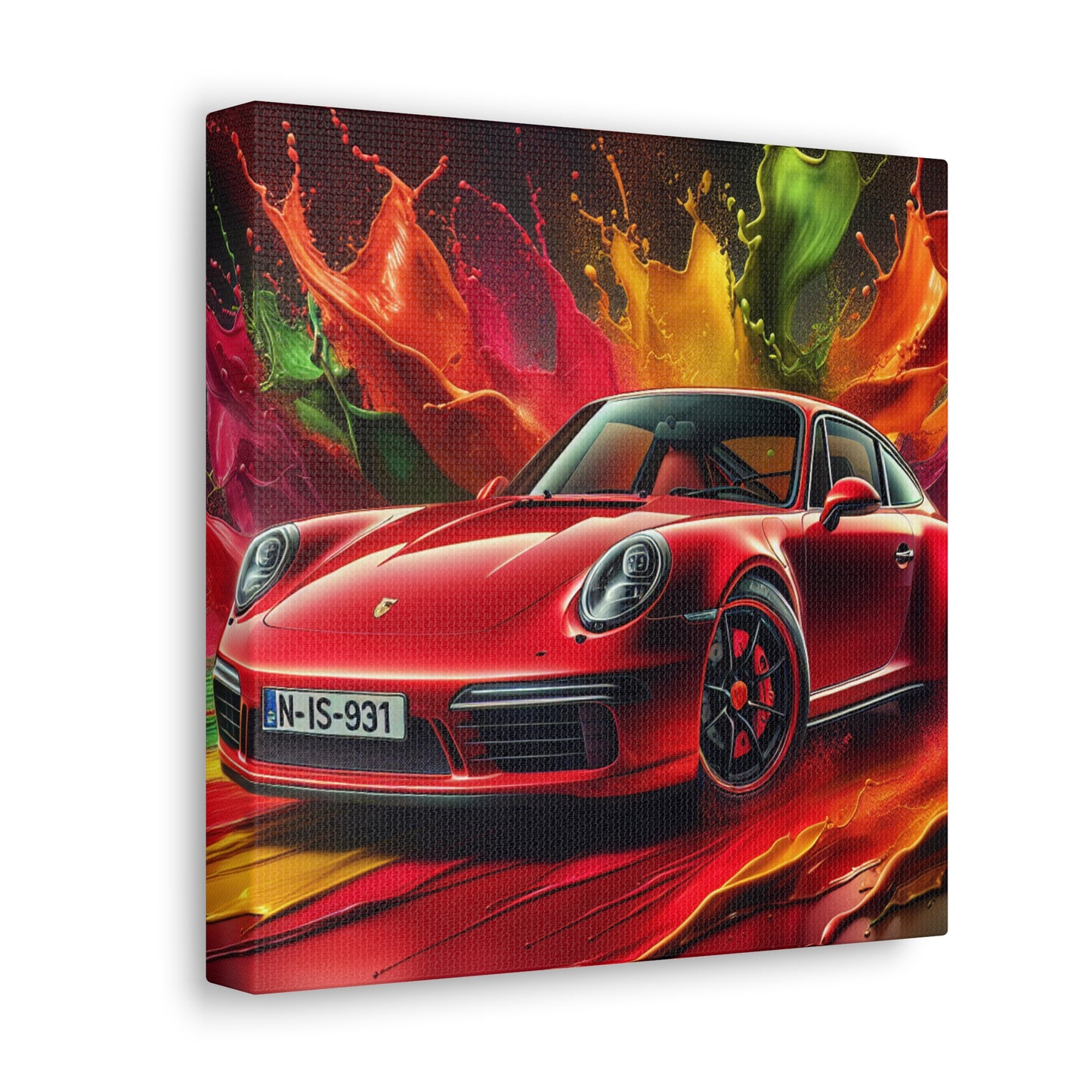 Porsche 911 Wall Art Canva Painting - Perfect for Living Room Decor, Car Enthusiasts, and Gift, Classic Sports Car Print