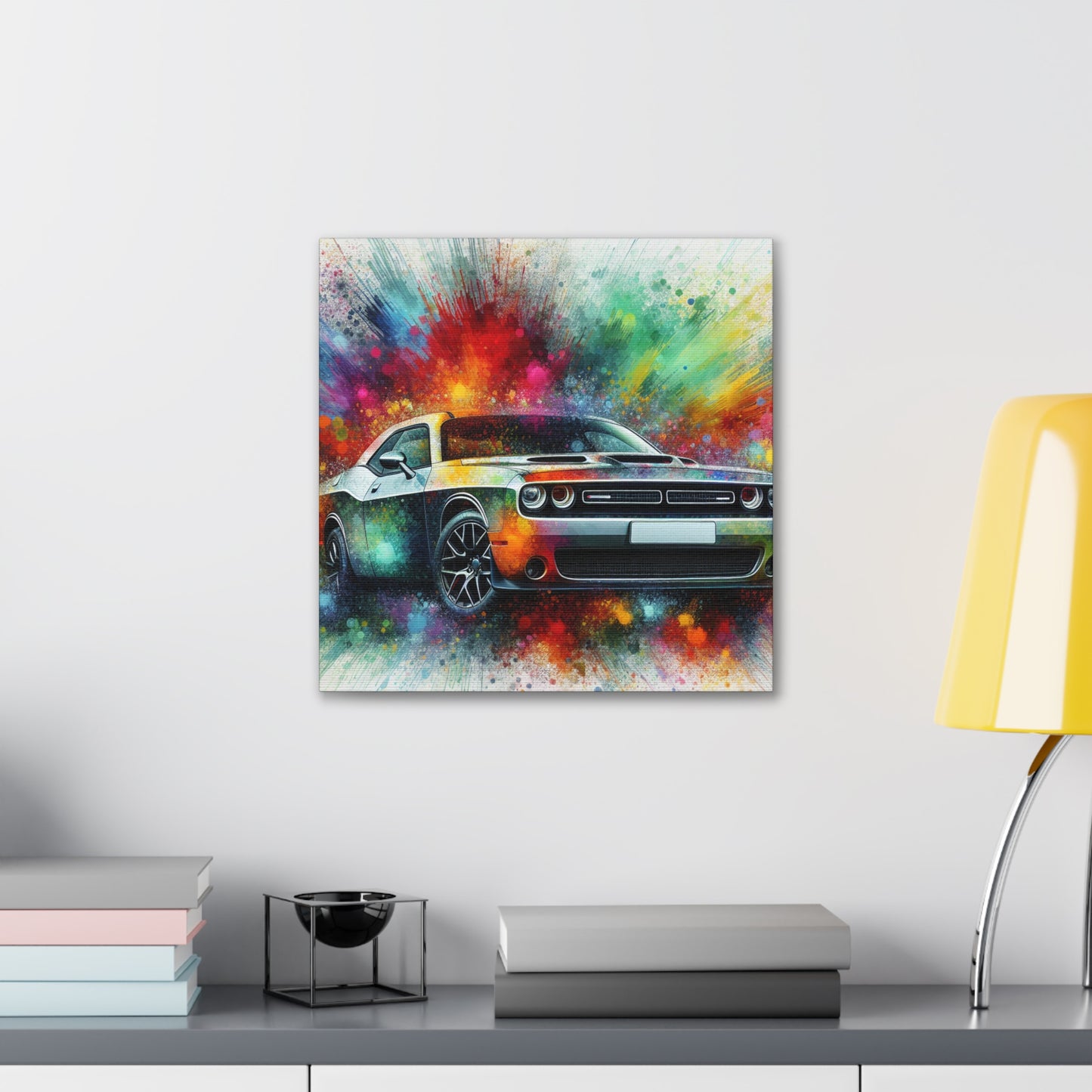 Dodge Challenger Canvas Wall Art, Car Print, Muscle Car Painting, Automotive Decor, Garage Artwork, Gift for Car Enthusiasts, Collectible Art