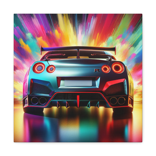 Nissan GT-R Canva Painting, Luxury Car Artwork, Wall Decor, Original Print, Auto Enthusiast Gift, Sports Car Lover, Home and Office Decoration