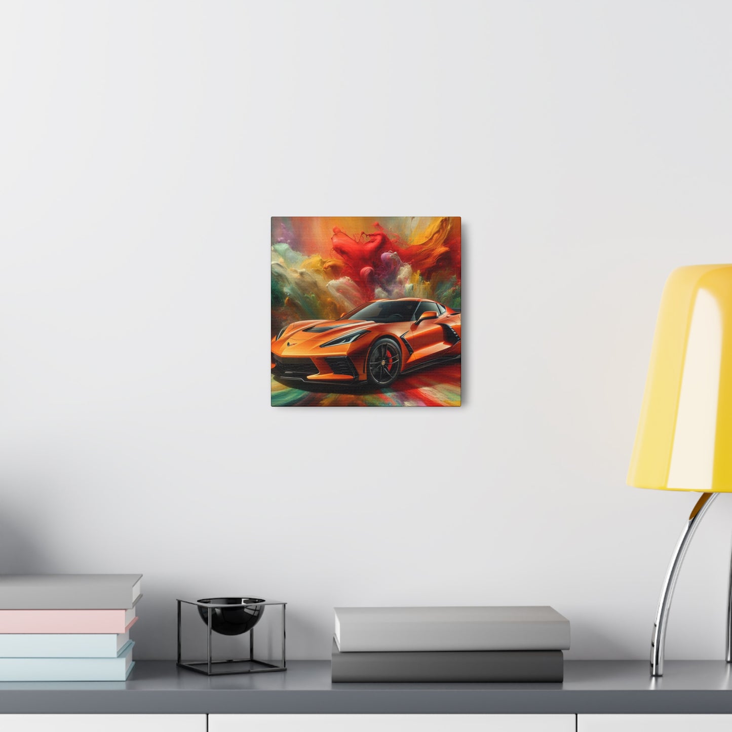 Chevrolet Corvette Wall Art Canva - Classic Car Print, Modern Home Decor, Automotive Lover Gift, Handmade Car Painting, High Quality Print