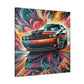 Vintage Dodge Challenger Wall Art, Handmade Car Canva Painting, Automotive Decor, Collector's Item, Must-Have for Car Enthusiasts, Home Decor