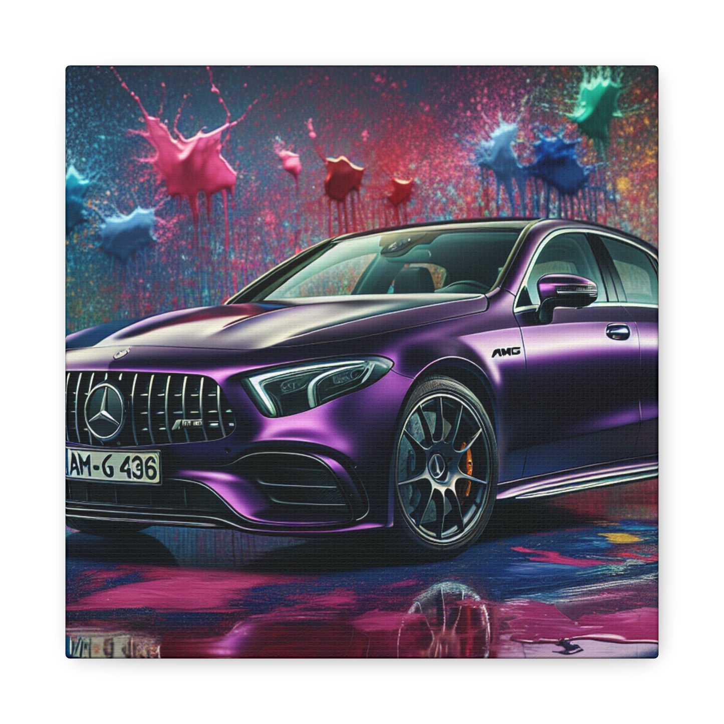 Mercedes AMG Wall Art, Luxury Car Canva Painting, Home Decor, Gift for Car Lovers, Modern Garage and Office Artwork