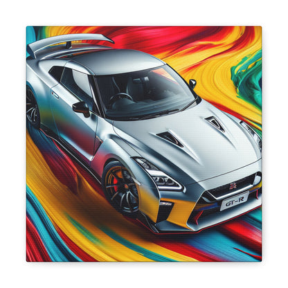 Nissan GT-R Sports Car Canva Painting - Perfect Wall Art Decor, Unique Gift for Car Lovers and Enthusiasts