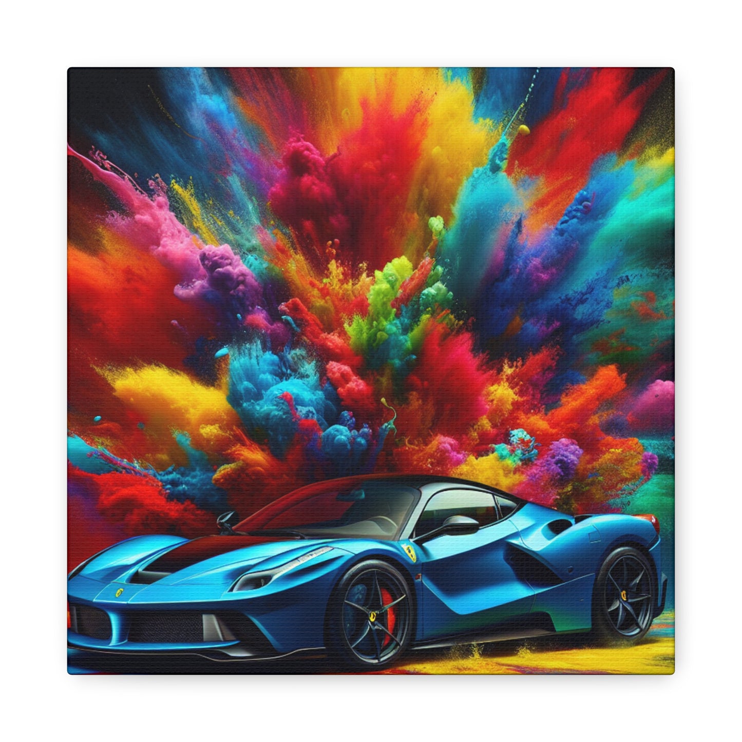 Ferrari Artwork Canva Painting - Luxury Car Wall Decor, Sports Car Print, Fast Automobiles Home Decorations, Collectible Car Lover Gift