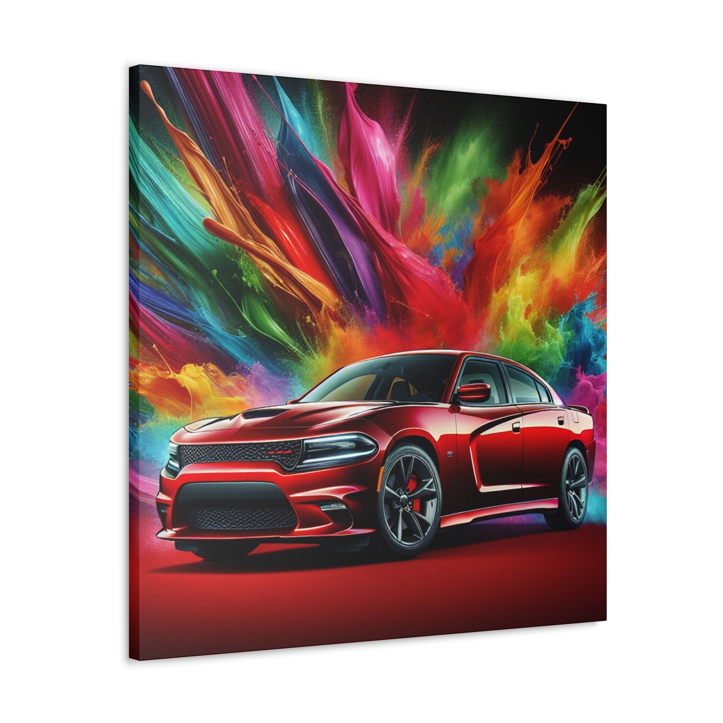 Vintage Dodge Charger Wall Art, Classic Car Canvas Painting, Automobile Decor, Perfect Gift for Car Enthusiasts and Collector's Item