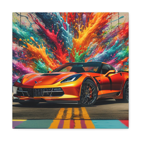 Chevrolet Corvette Wall Decor Canva Painting - Perfect for Garage, Man Cave, Car Enthusiast Gift, Automotive Art Print, Classic Car Lovers