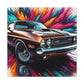 Dodge Challenger Wall Art - Handmade Canva Painting - Race Car Decor - Automotive Gifts for Men - Unique Home and Office Decoration