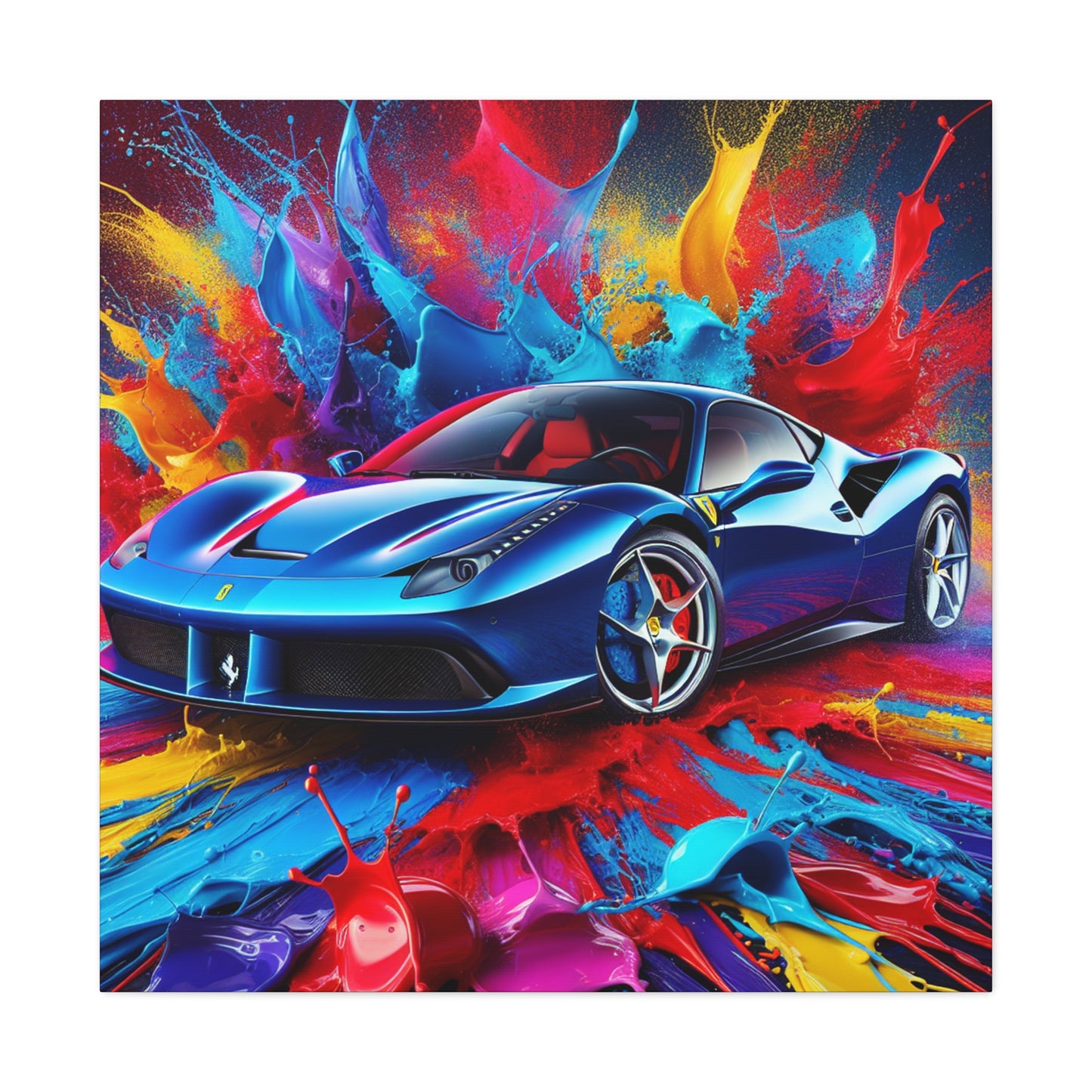 Ferrari Luxury Car Wall Art, Large Canva Print for Home and Office Decor, Exotic Supercar Painting, Perfect Gift for Car Enthusiast