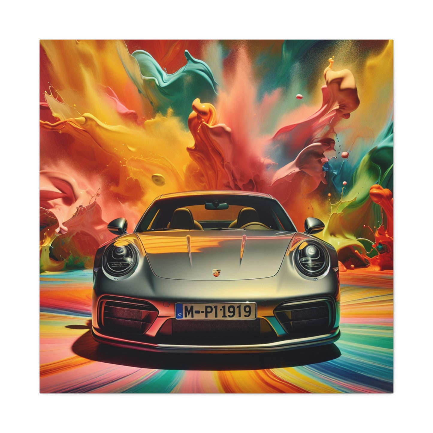 Porsche 911 Canva Painting, Sports Car Wall Art, Luxury Garage Decor, Auto Enthusiast Gift, Home Decoration, High Quality Print