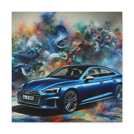 Audi A5 Canva Wall Art, Original Handmade Painting, Auto Enthusiasts Decor, Contemporary Luxury Vehicle, Car Lover Gift