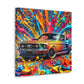 Vintage Ford Mustang Wall Art, Hand Painted Mustang Canvas Print, Classic Car Lover Gift, Home Office Decor, Man Cave Artwork, Collector Item