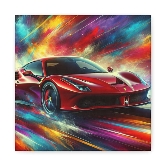 Ferrari Canva Painting - Luxury Car Art, Wall Decor, Collectible Print, High Quality Modern Home and Office Decoration, Sports Car Lover Gift