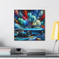 Dodge Challenger Wall Art, Car Themed Home Decor, High Quality Canva Painting, Classic Car Enthusiast Gift, Modern Garage Artwork