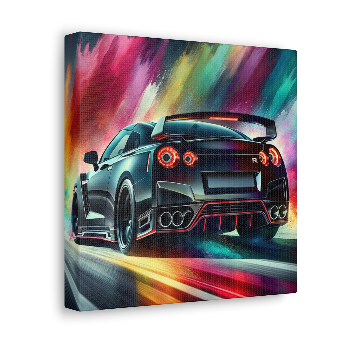 Nissan GT-R Canva, Handpainted Wall Art, Sports Car Enthusiast Gift, Home Decor, Premium Quality Canvas, Unique Artwork for Man Cave