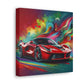 Ferrari Luxury Sports Car Canva Painting, Handcrafted Wall Decor, Unique Gift for Car Lovers, High-Quality Print Art for Home or Office