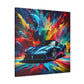 Ferrari Canva Painting - Luxurious Wall Art, Home Decor, Unique Gift for Car Enthusiasts and Sports Car Lovers, Handmade Artwork