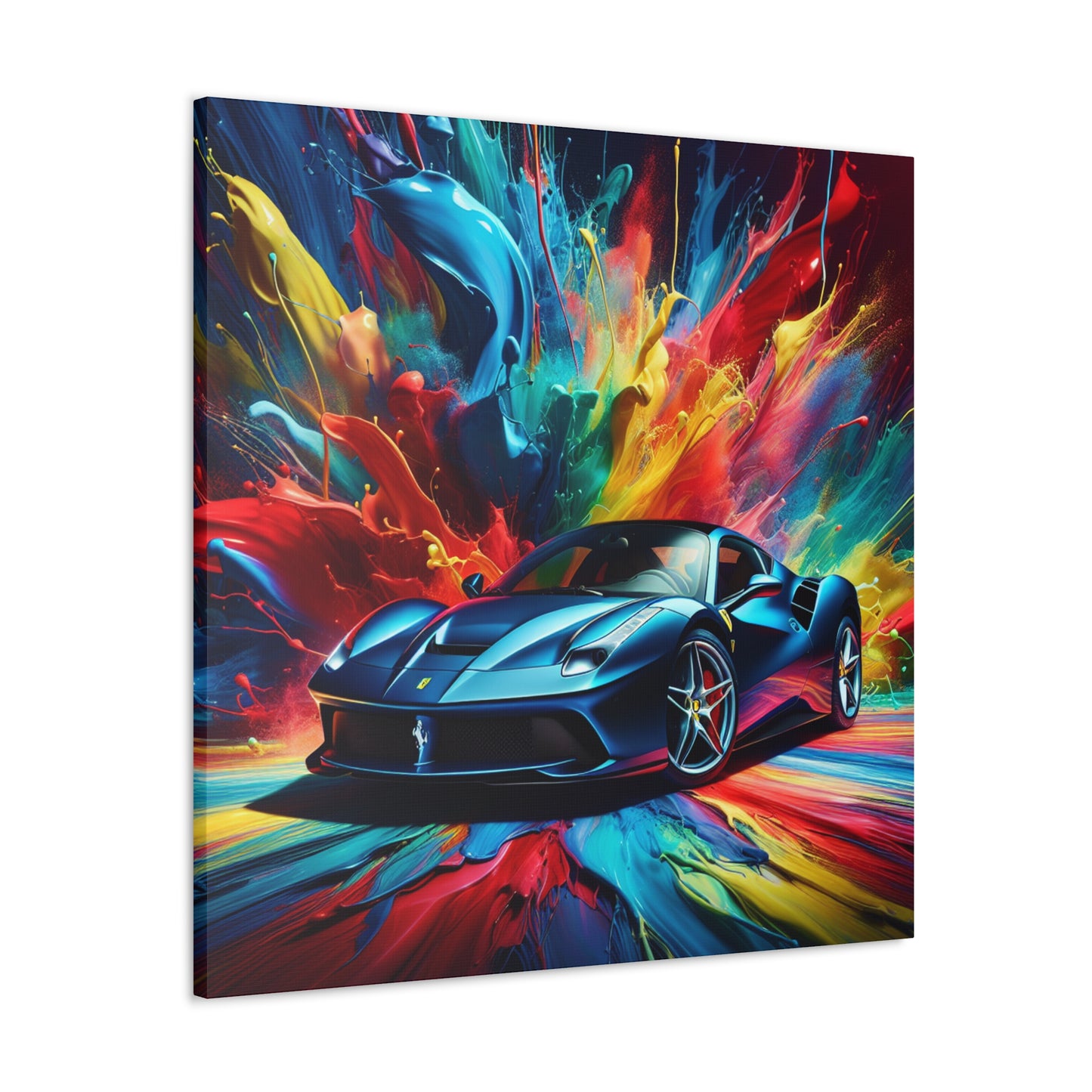 Ferrari Canva Painting - Luxurious Wall Art, Home Decor, Unique Gift for Car Enthusiasts and Sports Car Lovers, Handmade Artwork