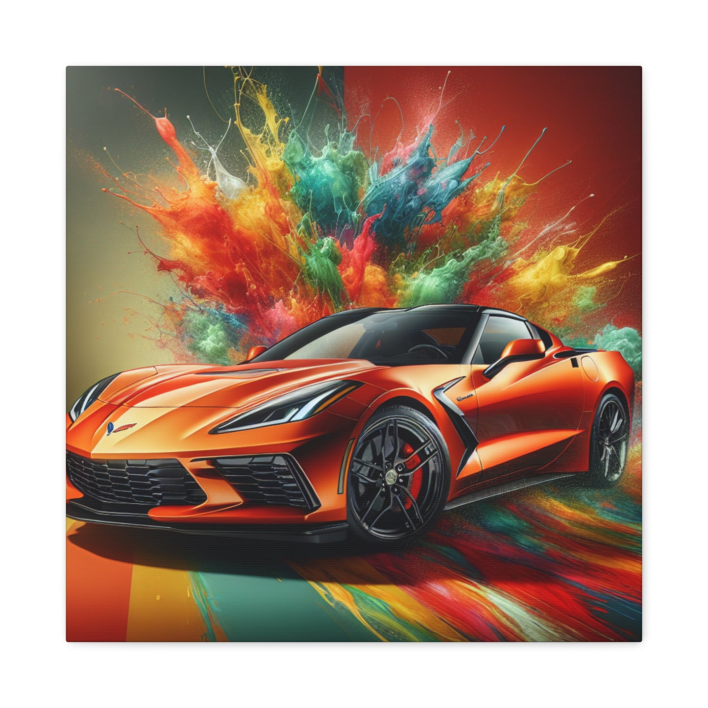 Chevrolet Corvette Wall Art, Large Canvas Print, Luxury Car Painting, Home and Office Décor, Perfect Gift for Car Lovers