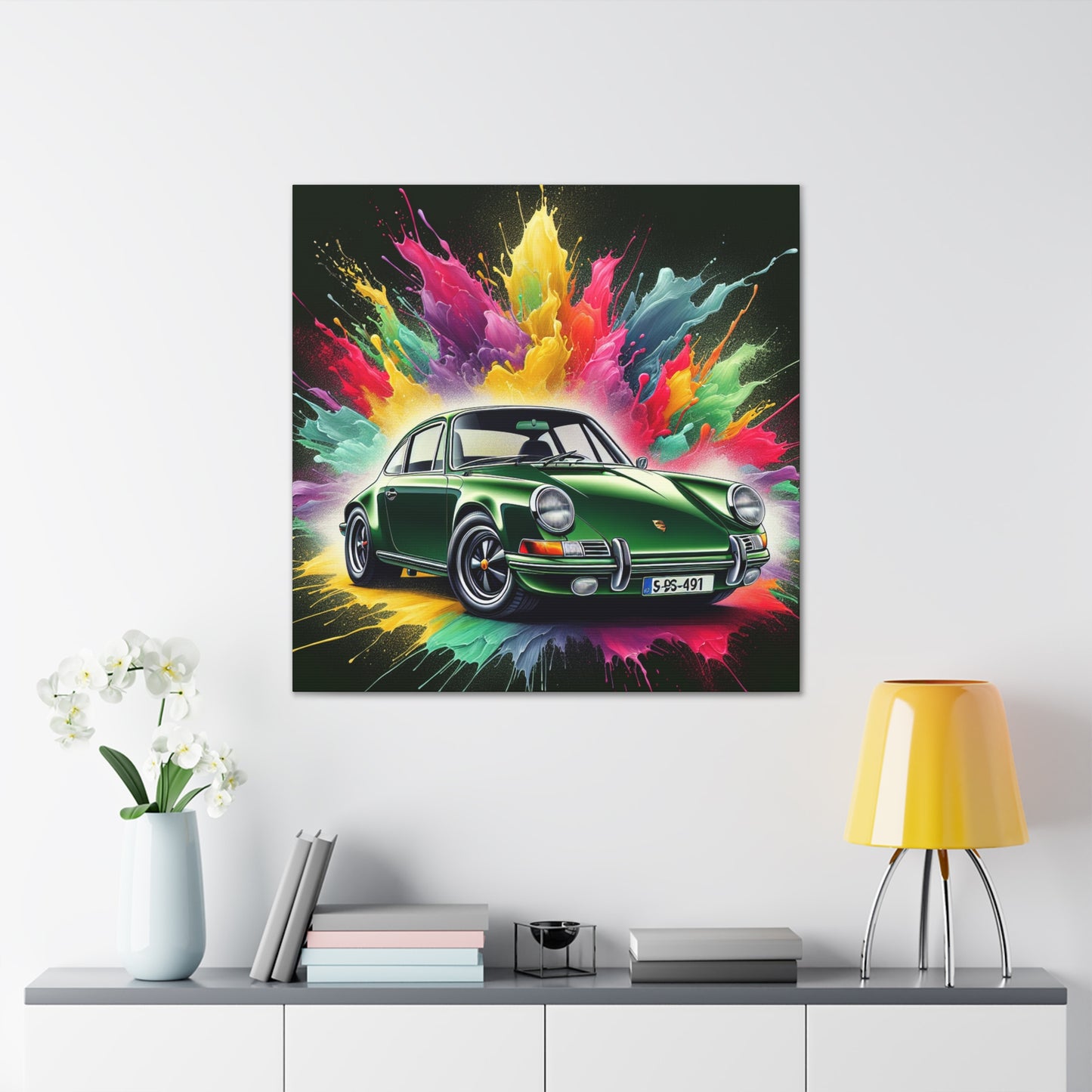 Porsche 911 Canva Art - Luxury Car Painting, Wall Decor for Garage, Gift for Car Enthusiast, Men's Gift Idea, Automotive Artwork