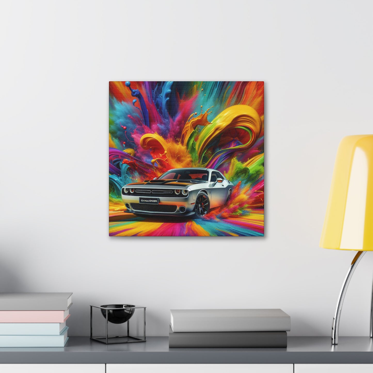 Dodge Challenger Wall Decor, Premium Quality Canvas Painting, Car Enthusiasts Gift, High Resolution Muscle Car Artwork, Home Decoration