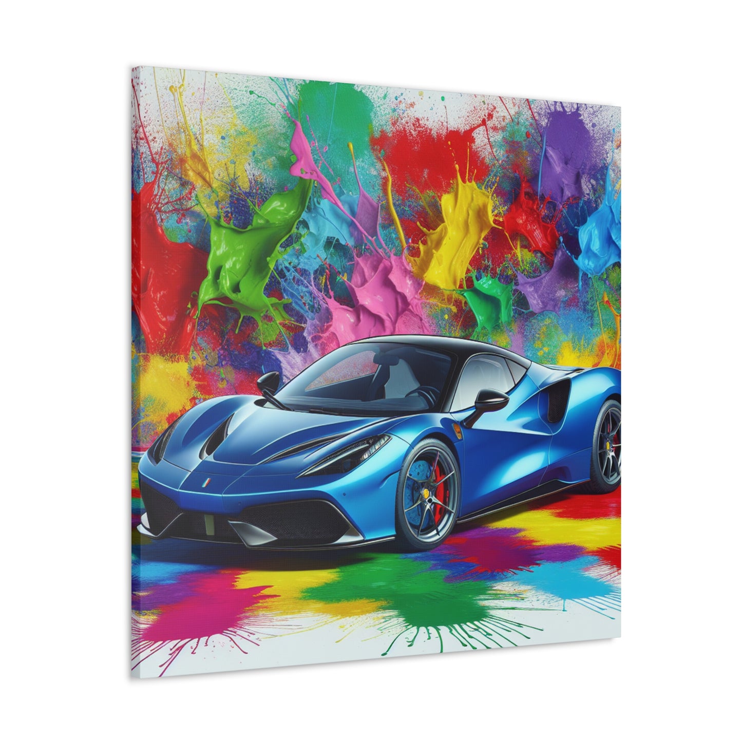 Ferrari Luxury Car Canva Painting - Wall Art for Living Room, Home Decor, Man Cave - Exclusive Sports Car Art - Giclee Print Gift