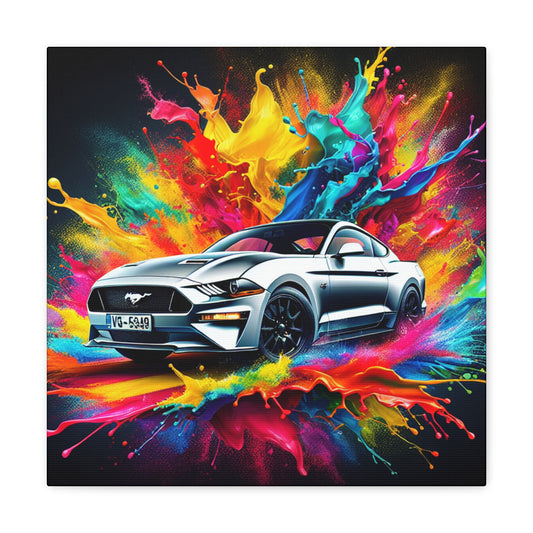 Vintage Ford Mustang Wall Art Canva Painting, Classic Car Home Decor, Ideal Gift for Car Lovers and Enthusiasts