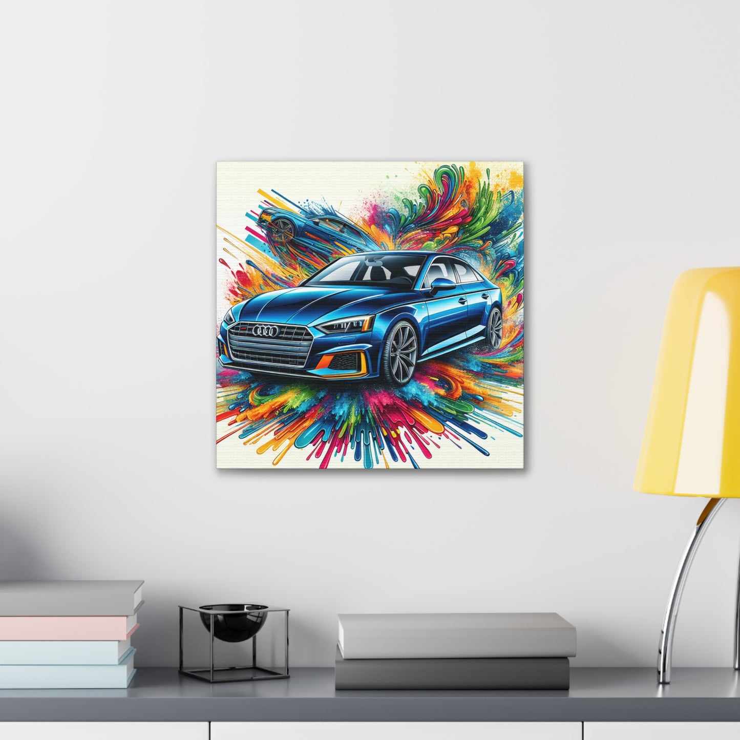 Audi A5 Canva Artwork, Wall Decor, Modern Car Painting, Luxury Vehicle Art, Perfect Gift, Auto Enthusiast, Home Decoration, Canva Poster