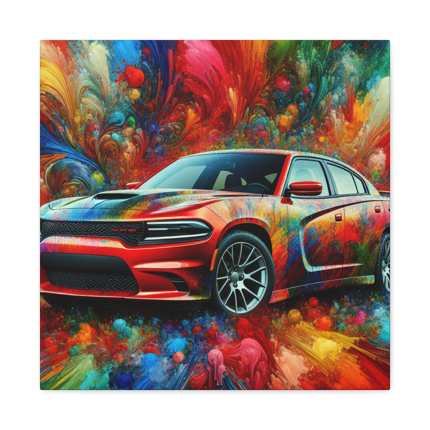 Dodge Charger Wall Art, Car Canva Painting, Automotive Decor, Classic Car Print, Unique Gift for Car Lovers, Garage and Man Cave Addition