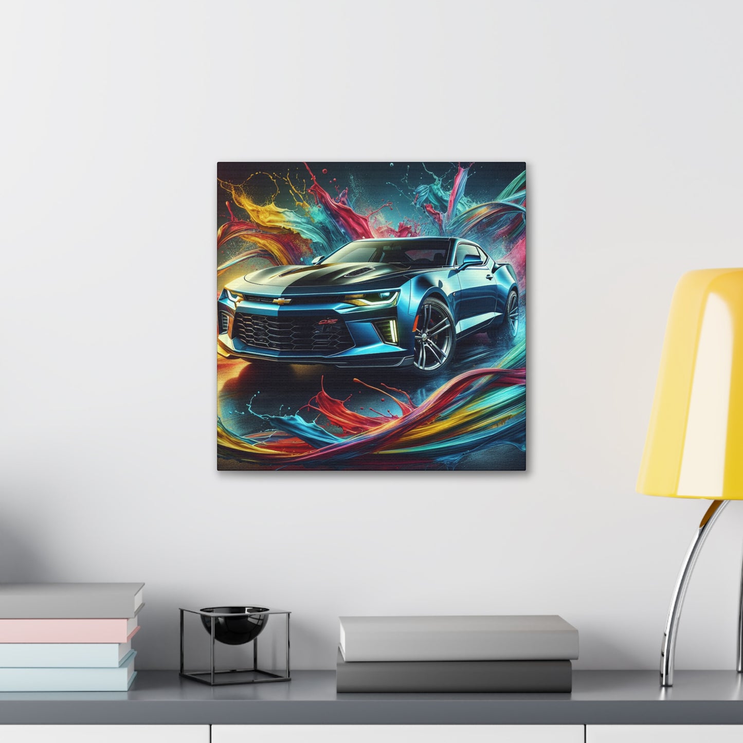 Chevrolet Camaro Canva Painting, Home Decor, Classic Car Artwork, Wall Hangings, Modern Vehicle Design, Garage Decoration, Car Enthusiast Gift