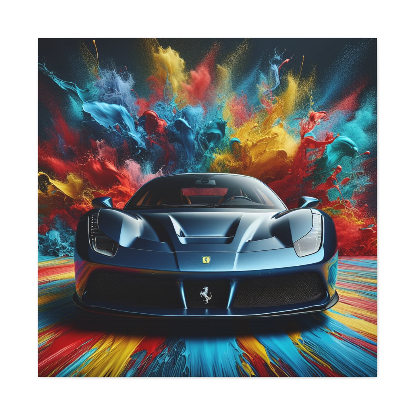 Ferrari Canva Painting, Luxury Car Wall Art, High-Quality Print for Enthusiasts, Home Decor, Perfect Gift for Car Lovers, Supercar Illustration