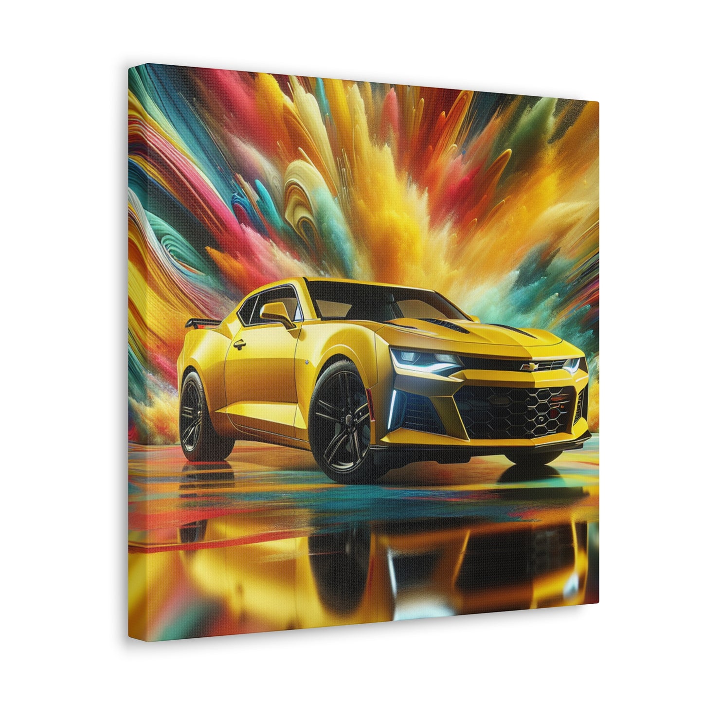 Chevrolet Camaro Wall Art Canva Painting - Classic Car, Automobile Decor, Unique Handmade Gift for Car Lovers and Enthusiasts