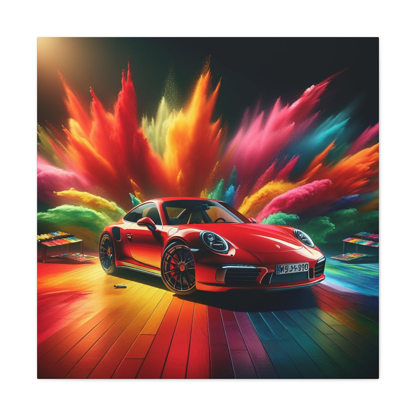 Classic Porsche 911 Artwork, Premium Car Canva Painting, Unique Gift for Car Lovers, Garage Decor