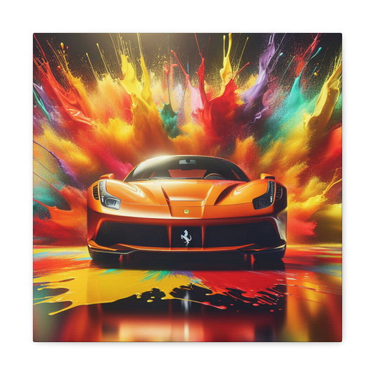 Ferrari Canva Painting, Luxury Car Artwork, Wall Decor, Handmade Piece, Perfect for Home and Office, Ideal Gift for Car Enthusiasts