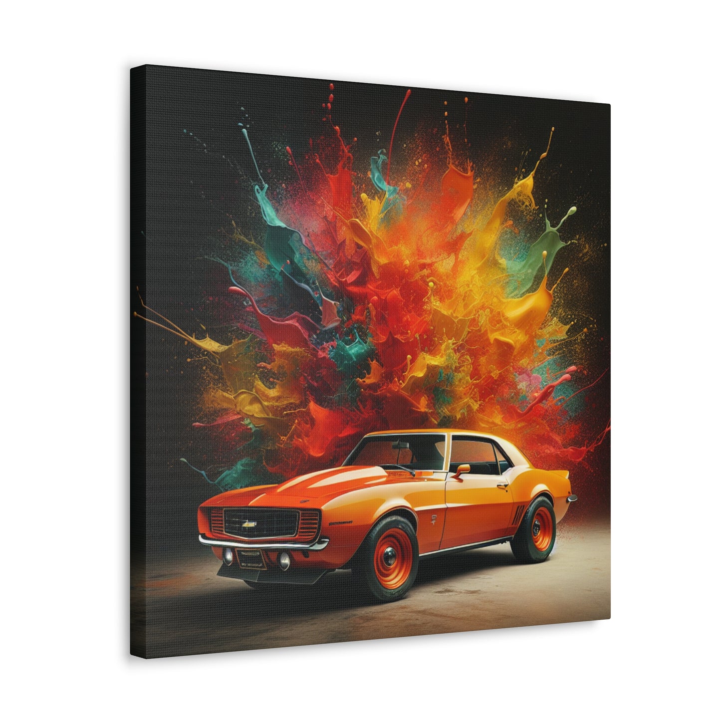 Chevrolet Camaro Canva Painting - Classic Car Wall Art, American Muscle Car Decor, High-Quality Giclee Print, Gift for Car Enthusiast