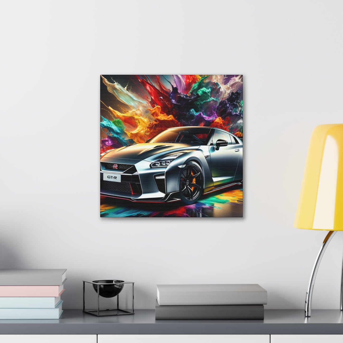 Nissan GT-R Canva Painting, Unframed Wall Art, Sports Car Print, Perfect for Home Decor and Car Enthusiasts, High Quality