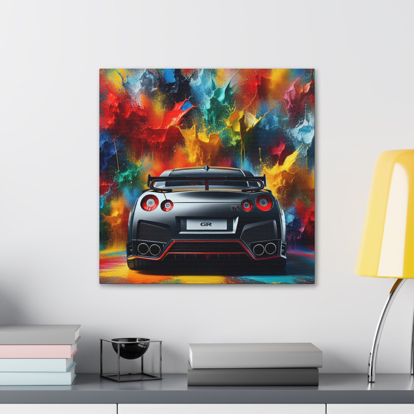 Nissan GT-R Canva Wall Art, Luxury Sport Car Print, Garage Decor, Men's Gift, High Quality Print, Unique Home Decor, Artistic Car Painting