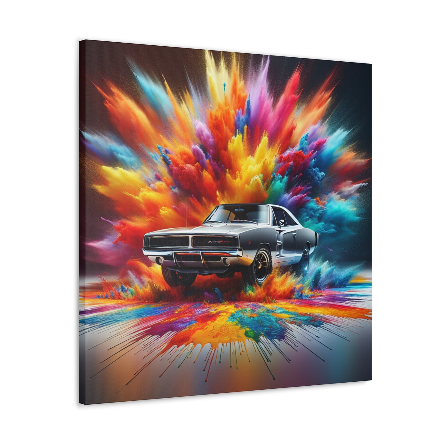 Vintage Dodge Charger Wall Art, High-Quality Car Canva Painting, Perfect for Garage Decor and Car Enthusiast Gifts