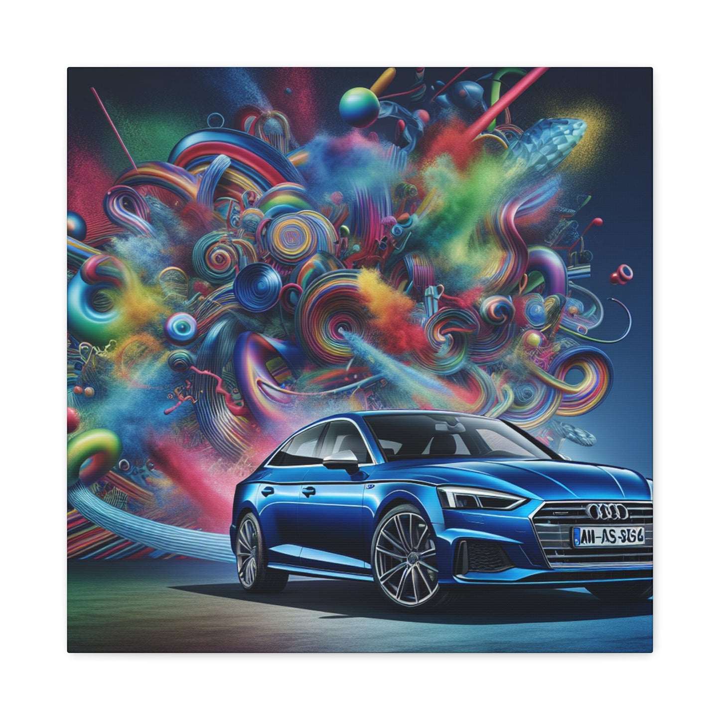 Audi A5 Canva Art, Luxury Car Wall Decor, Unique Gift for Motor Enthusiast, High-Quality Painting, Sleek Vehicle Home Decor