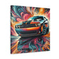 Vintage Dodge Challenger Wall Art, Handmade Car Canva Painting, Automotive Decor, Collector's Item, Must-Have for Car Enthusiasts, Home Decor