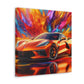 Chevrolet Corvette Wall Art, Luxury Sports Car Canva Painting, Home Decor, Gift for Car Enthusiasts, High Quality Artwork