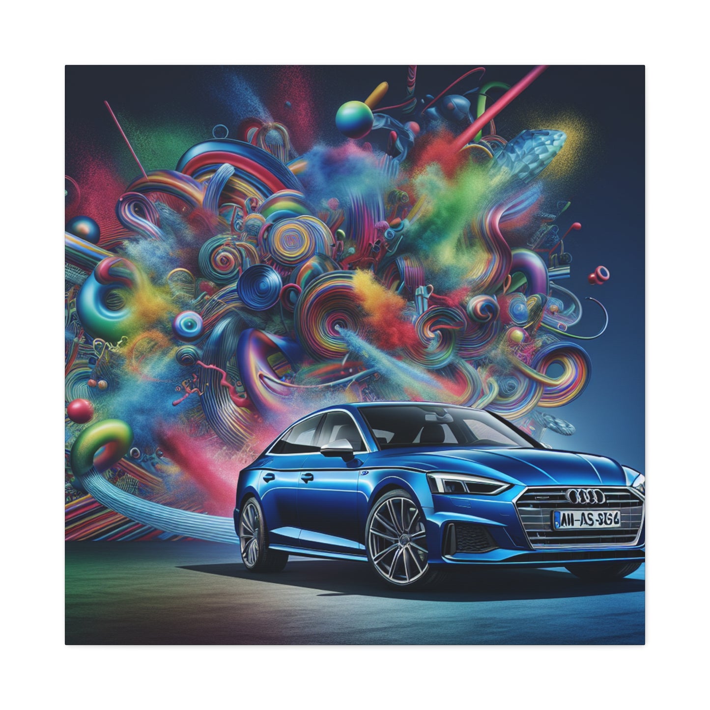 Audi A5 Canva Art, Luxury Car Wall Decor, Unique Gift for Motor Enthusiast, High-Quality Painting, Sleek Vehicle Home Decor