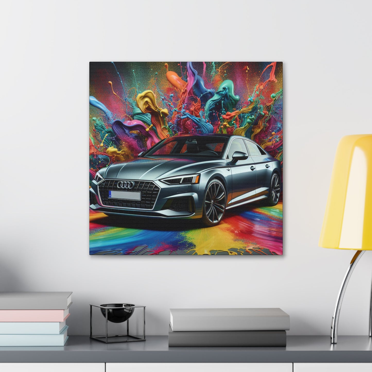 Audi A5 Luxury Car Wall Art, High-Quality Canva Painting, Office Decor, Motorsport Enthusiast Gift, Automotive Print