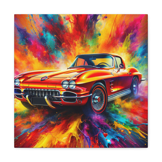 Chevrolet Corvette Wall Art, Car Canva Painting, Gift for Car Lovers, Classic Car Decor, Vintage Corvette Print, Automotive Artwork, Corvette Lovers Gift